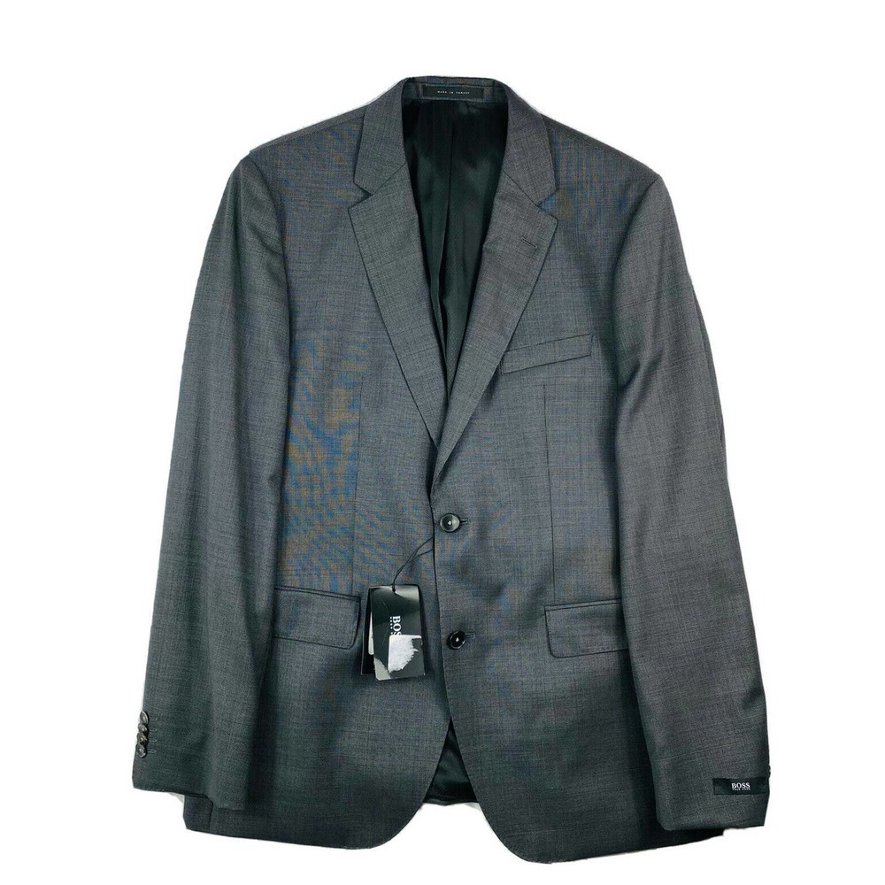 Hugo Boss Gray Checked Tesse Biella Super 100s Wool Blazer Sz 40R NWT